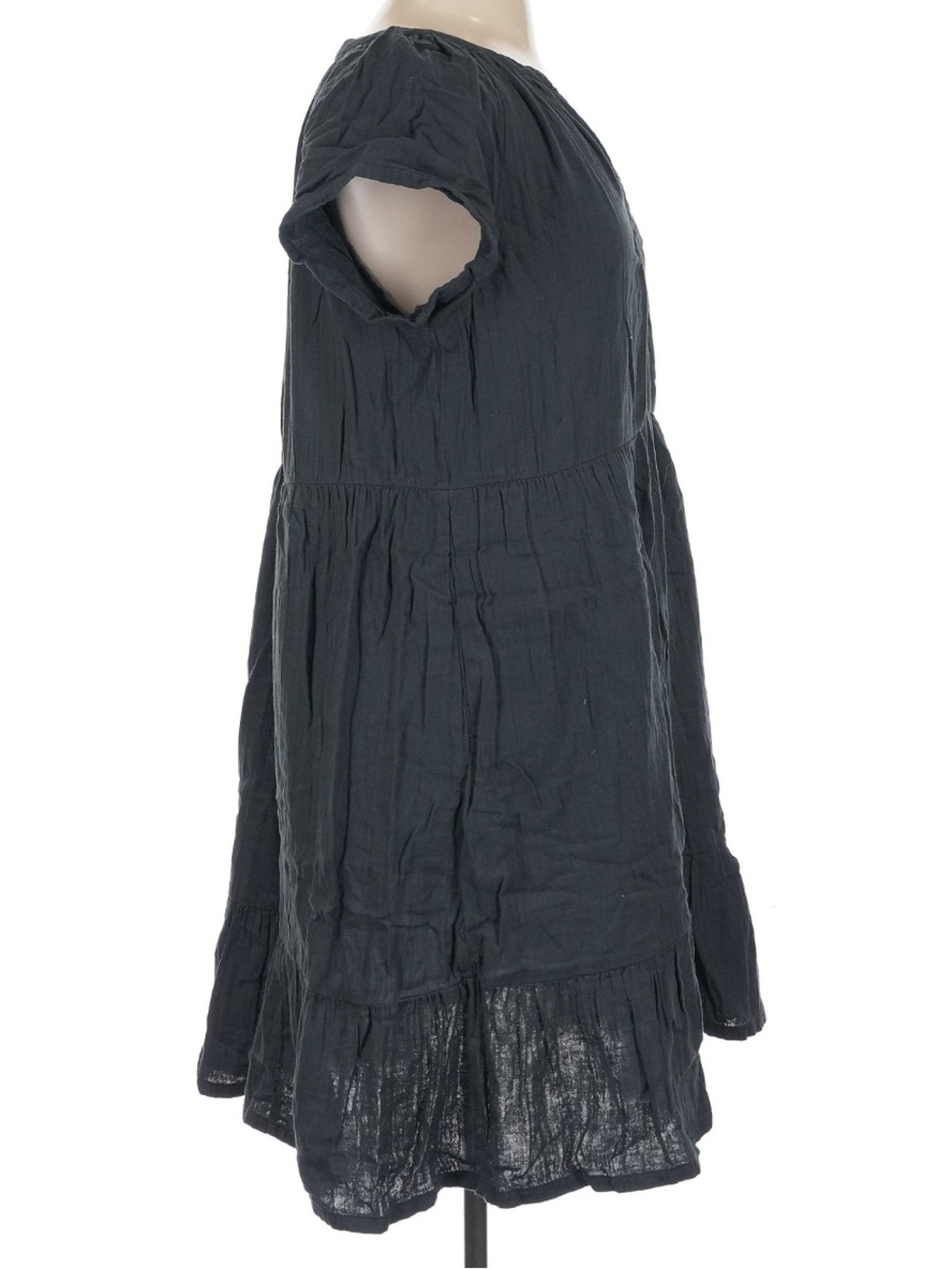Pact Women’s Black Short-Sleeve Cotton Dress - Picture 3 of 4